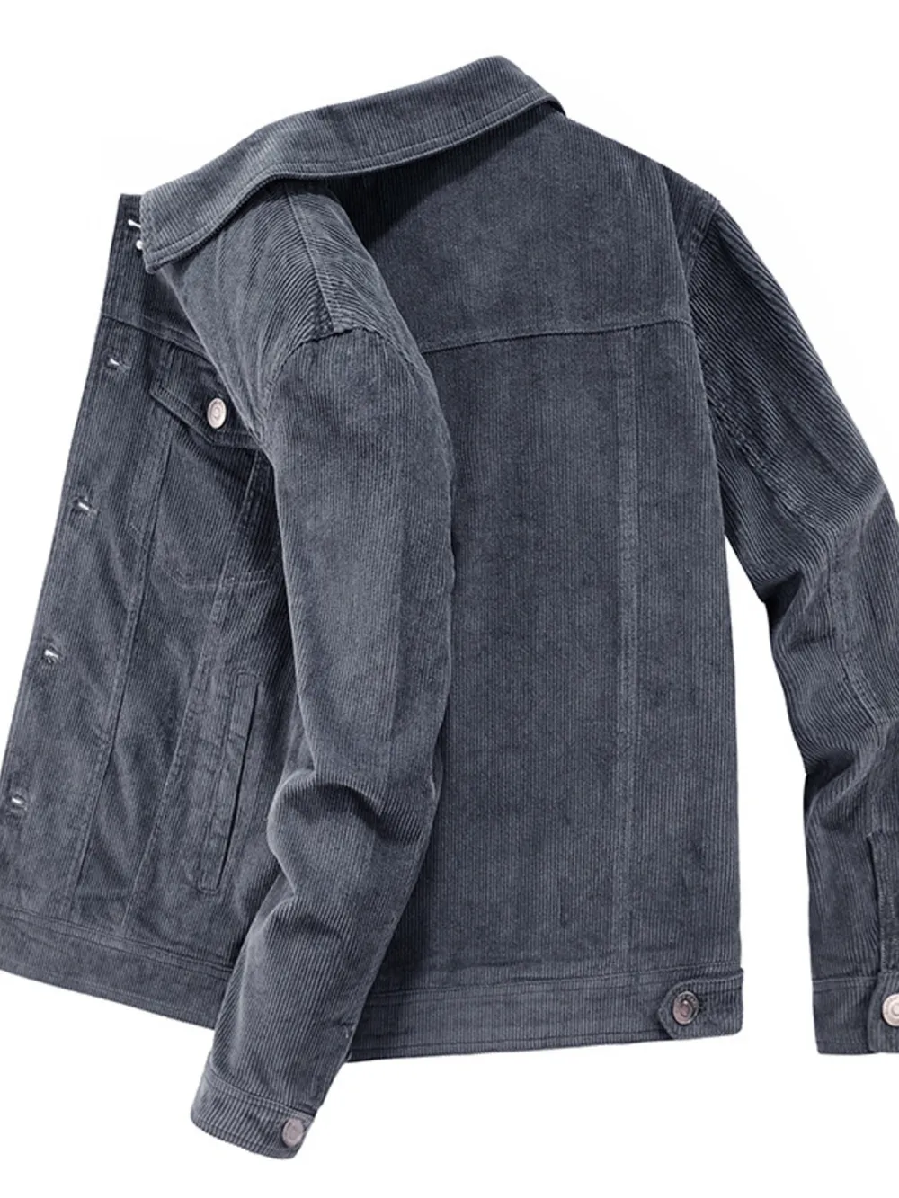 Men's Plus Size Classic Corduroy Button-Down Jacket, image 5