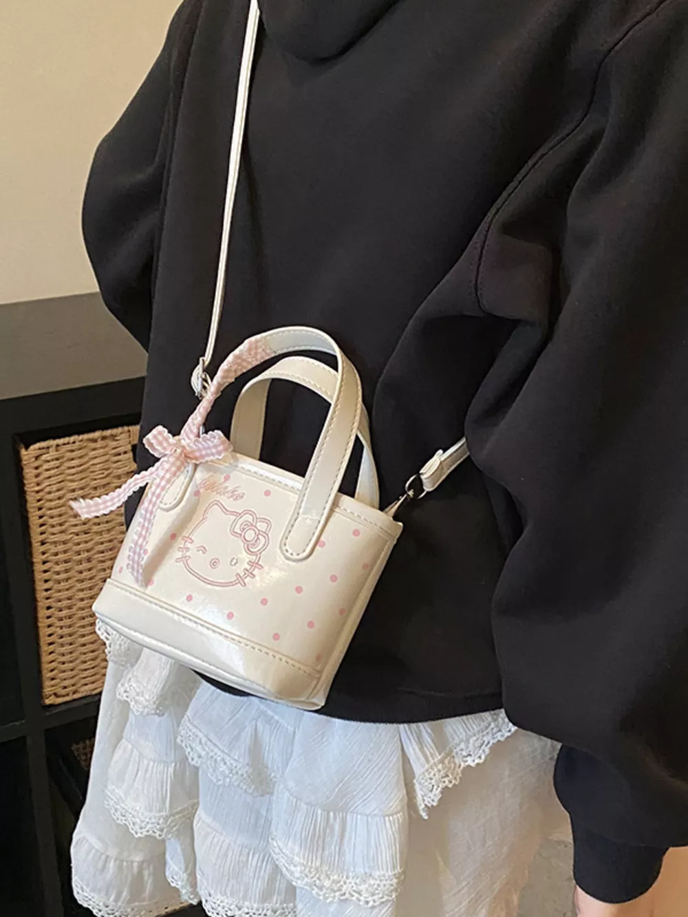 Polka Dot Mini Crossbody Bag, image 7