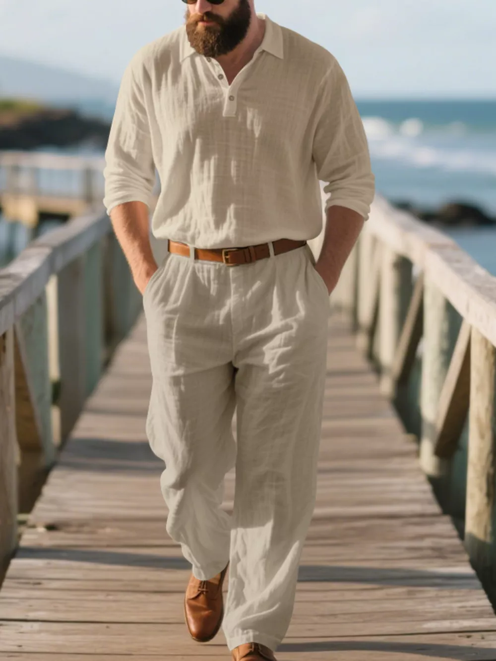 Men's Full Size Long Sleeve Top and Pants Set Plus Size, image 9