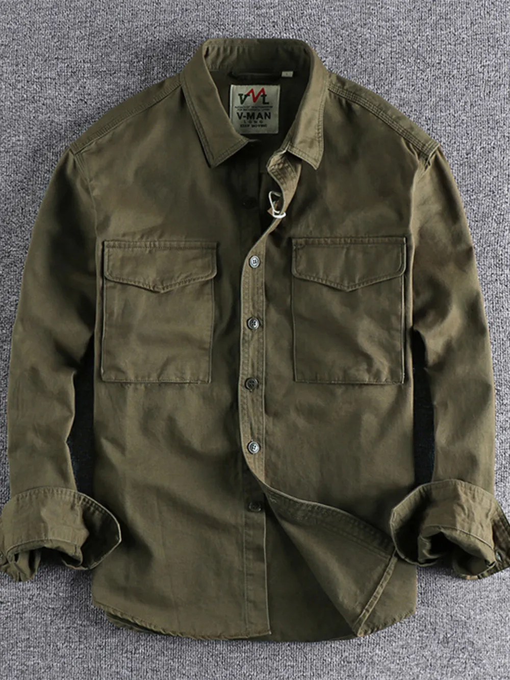 Men's Plus Size Button Up Shirt with Chest Pockets, image 12