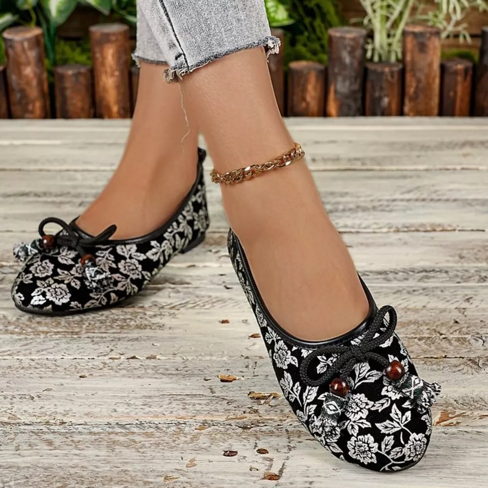 Bow Round Toe Slip-Ons, image 5