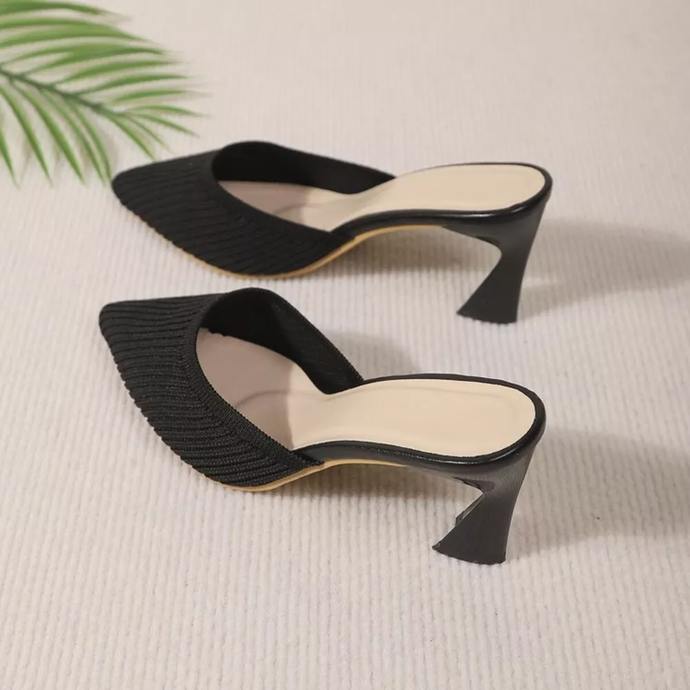 Point Toe Flare Heels Sandals