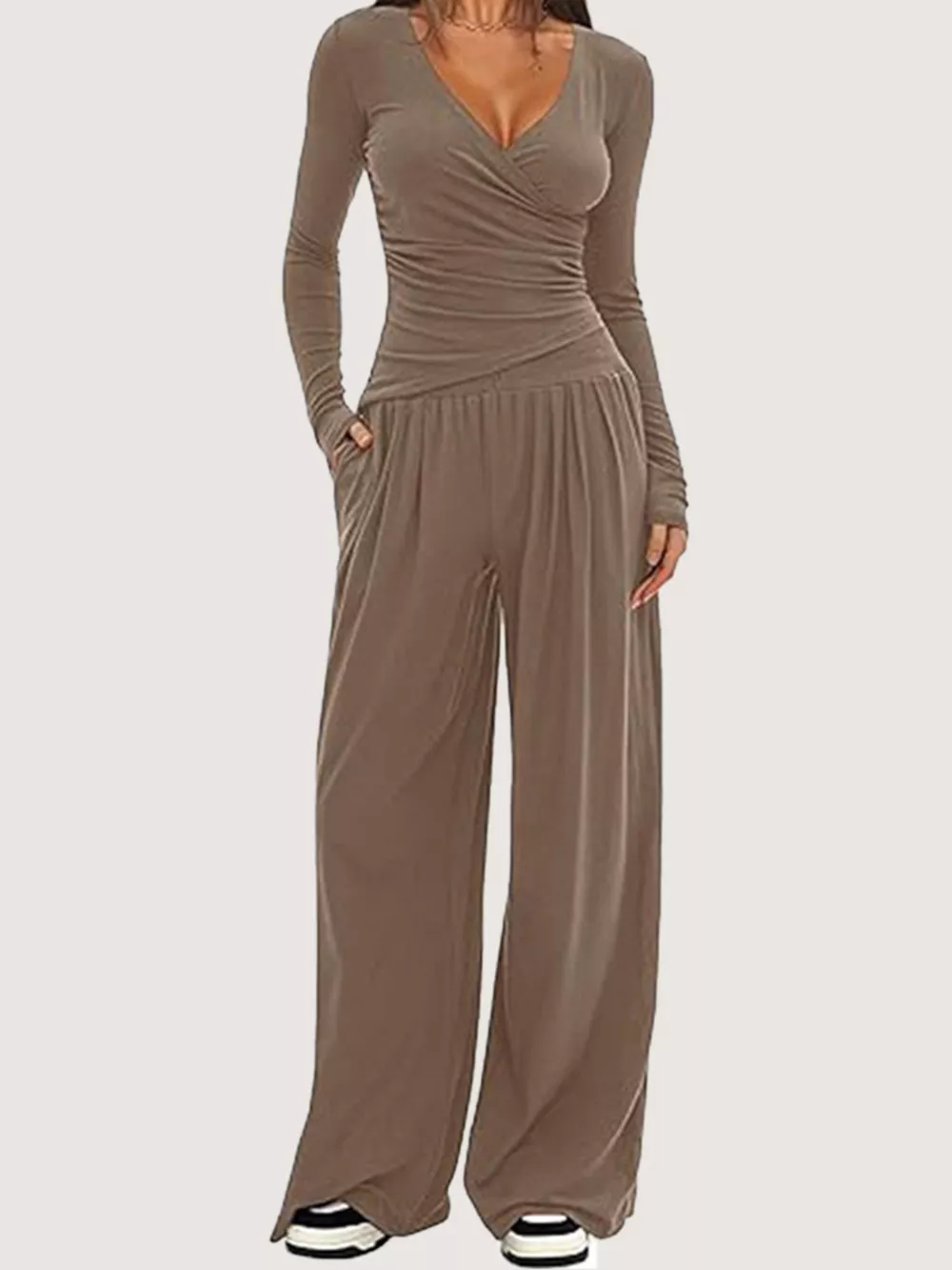 Casual Long Sleeve Top and Wide Leg Pants Set, image 13
