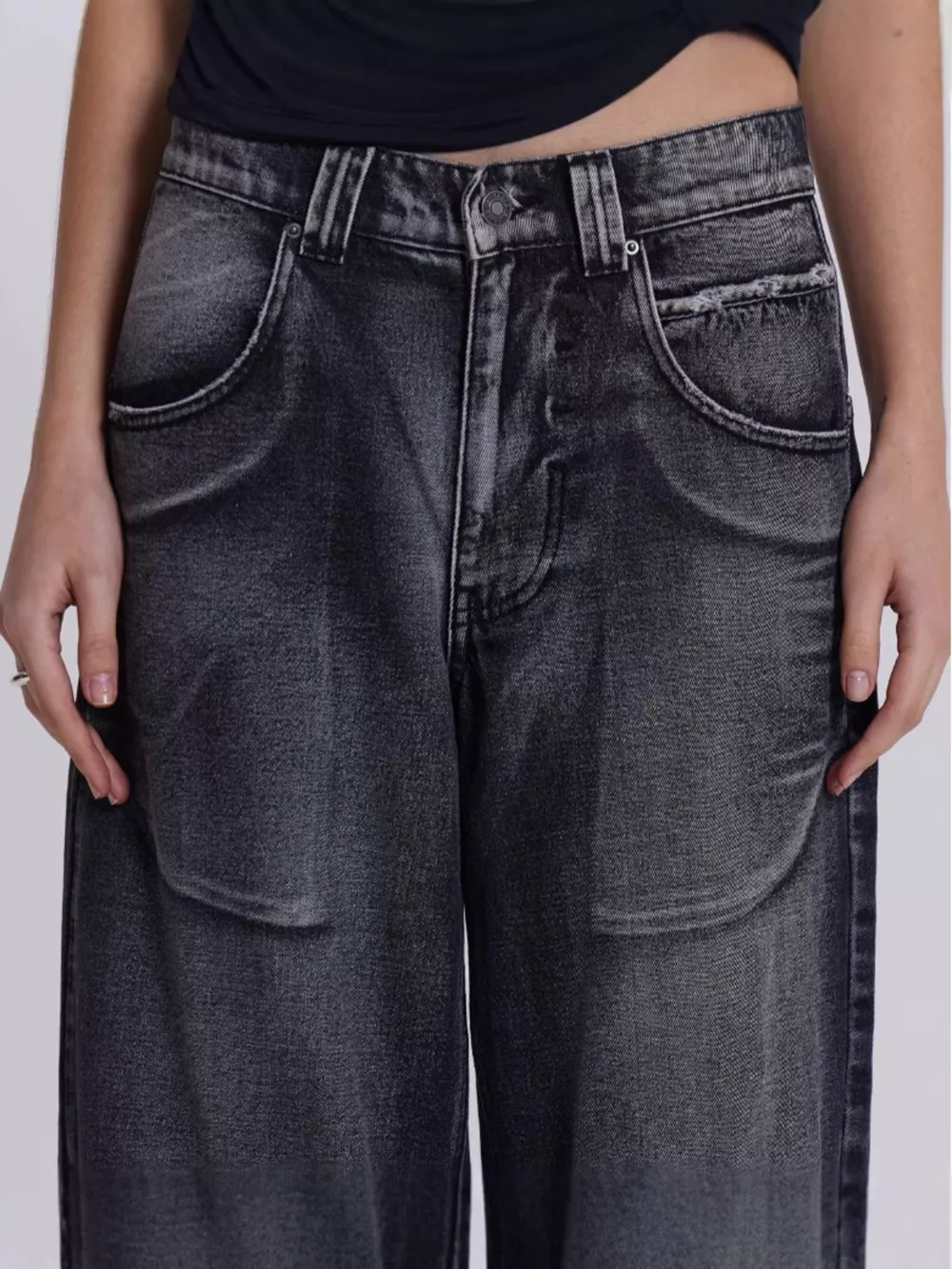 Vintage Wash Wide Leg Jeans, image 3