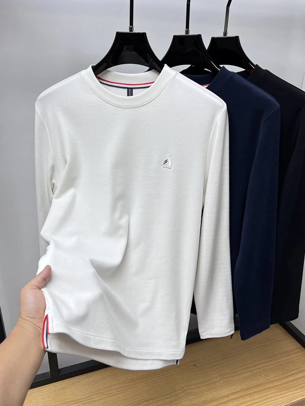 Men's Plus Size Round Neck Long Sleeve T-Shirt, image 7