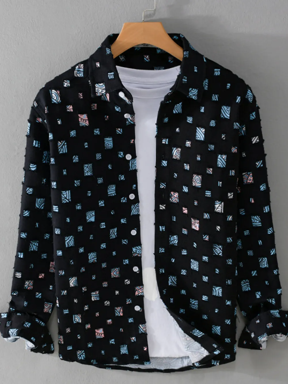 Men's Plus Size Casual Button-Up Shirt
