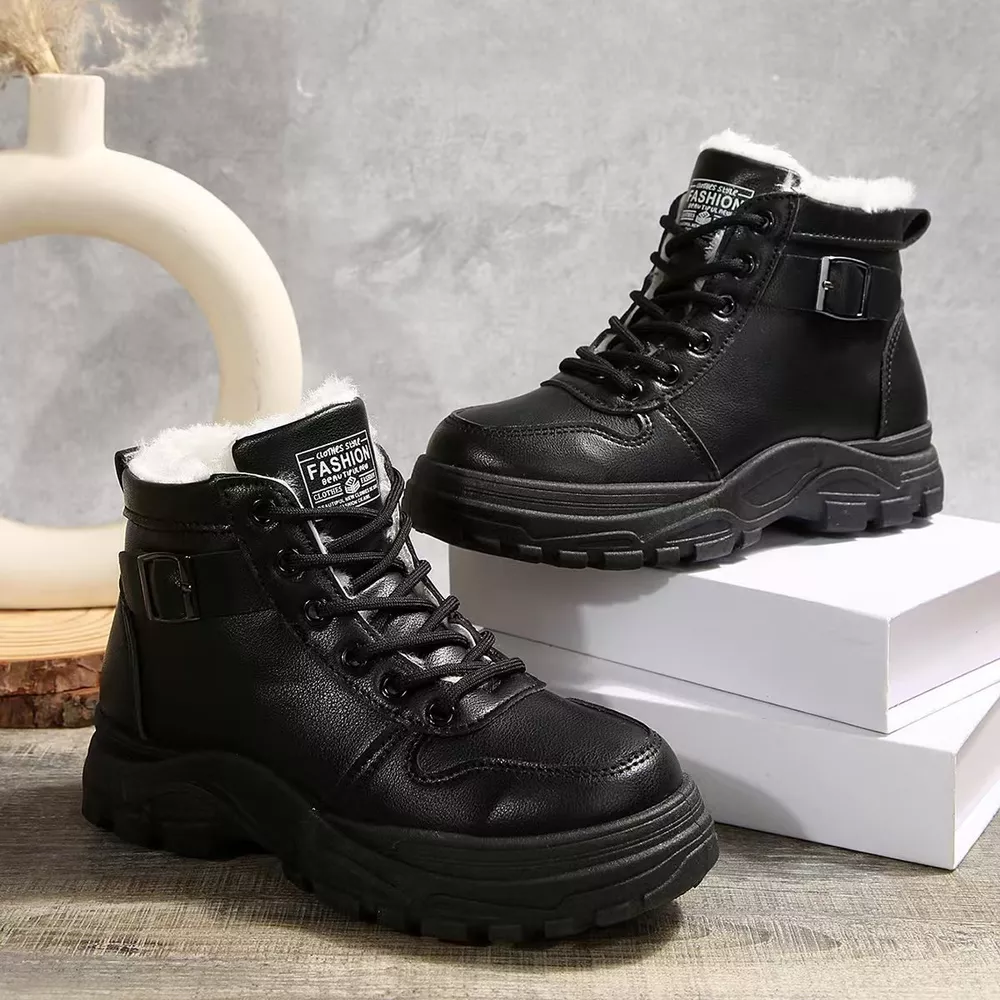 Lace-Up Ankle Boots with Buckle Detail, image 7