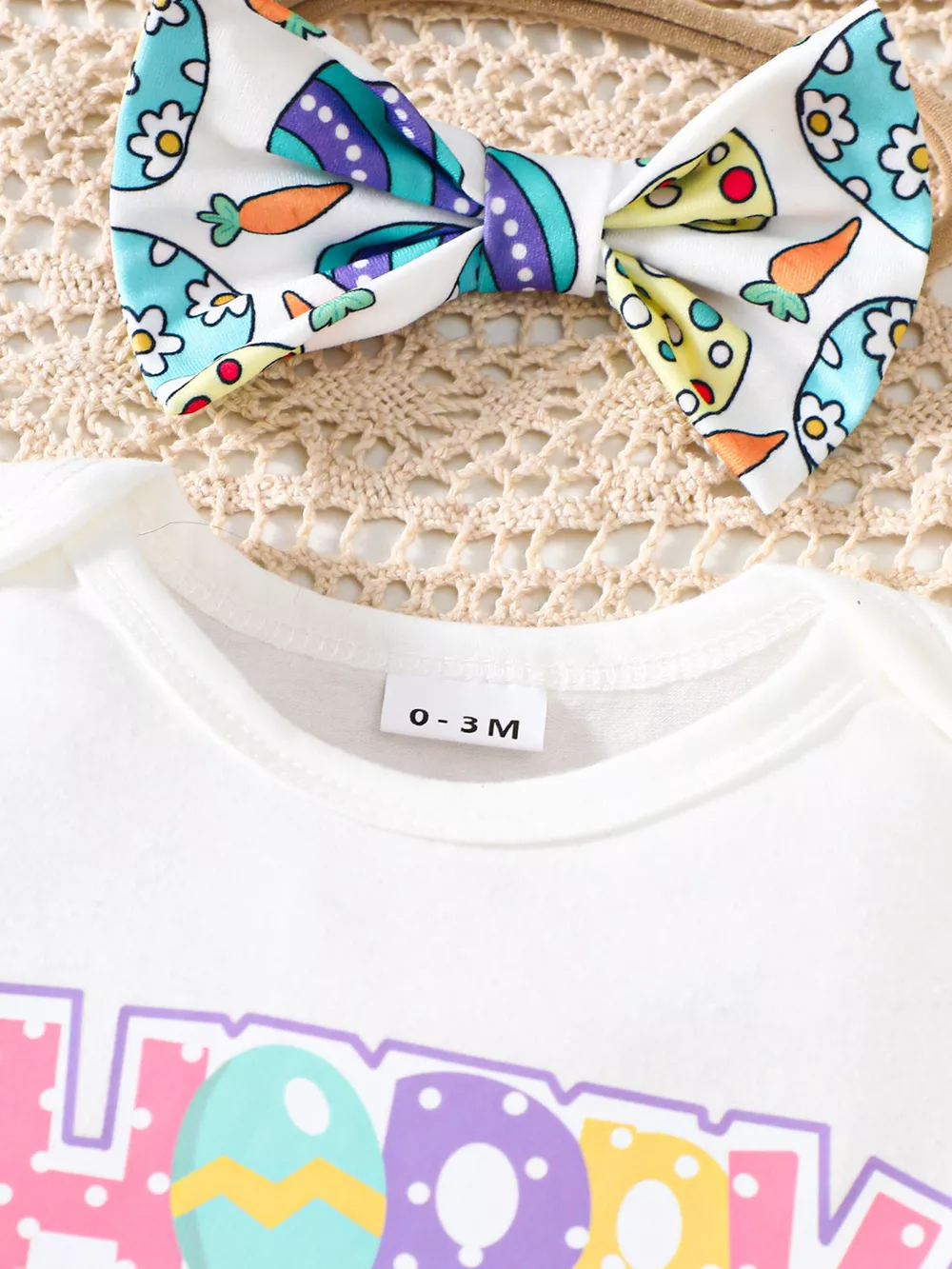 Children's Easter Graphic Bodysuit and Skirt Set with Headband, image 3