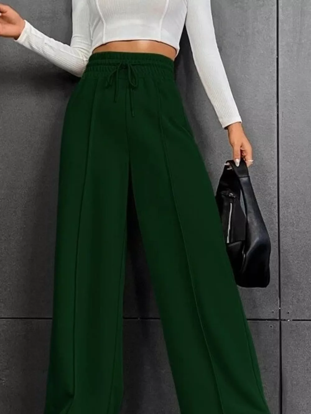 Wide Leg Drawstring Waist Pants, image 8