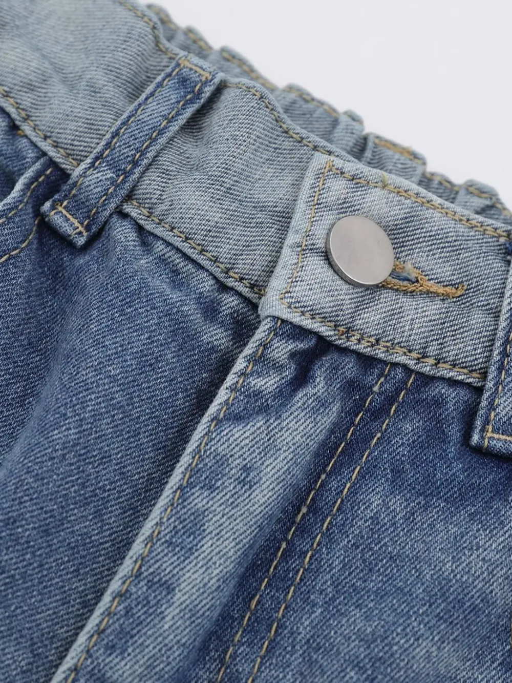 Men's Wide-Leg Vintage Wash Denim Jeans, image 6