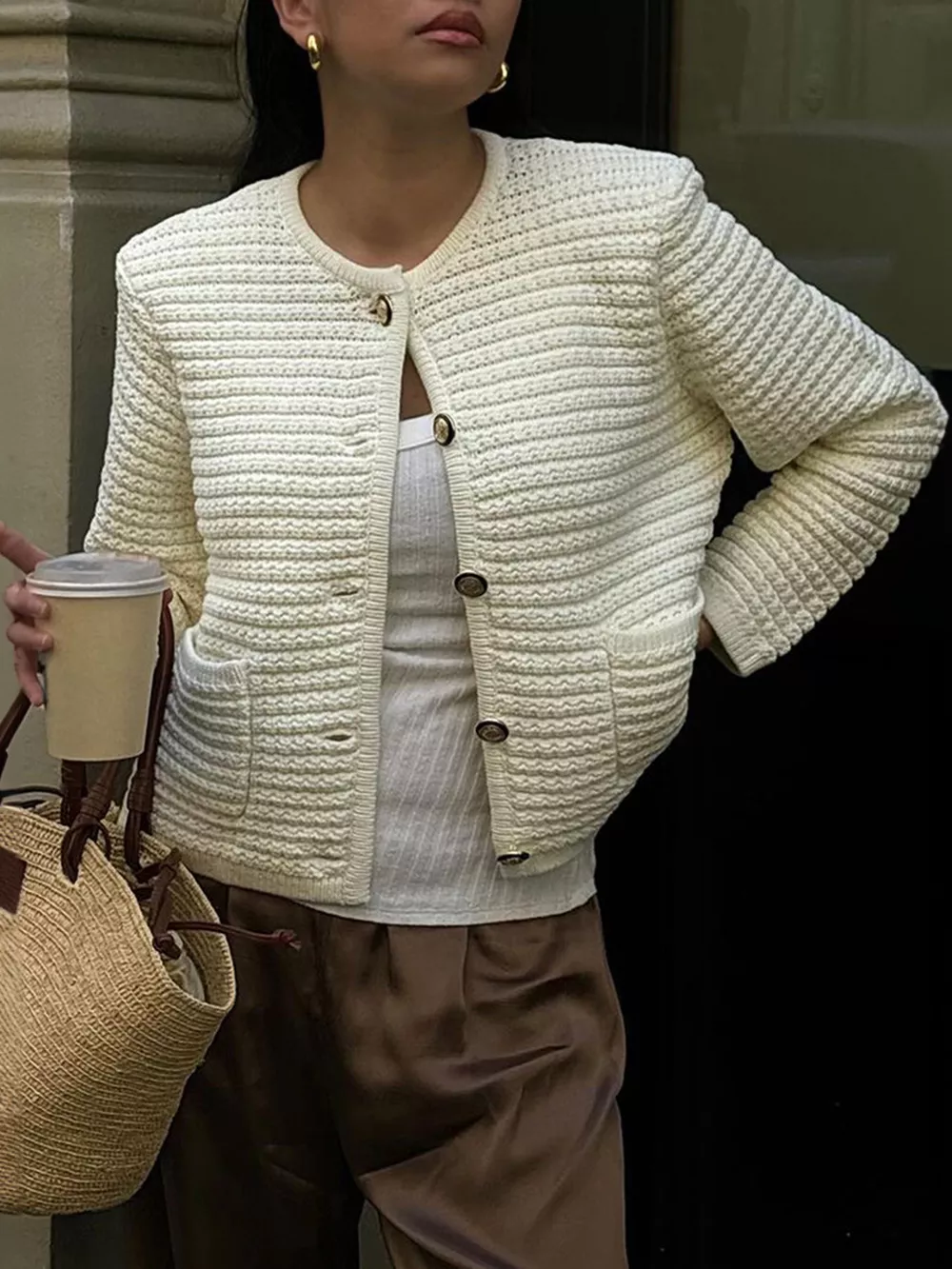 Button-Down Long Sleeve Cardigan, image 3
