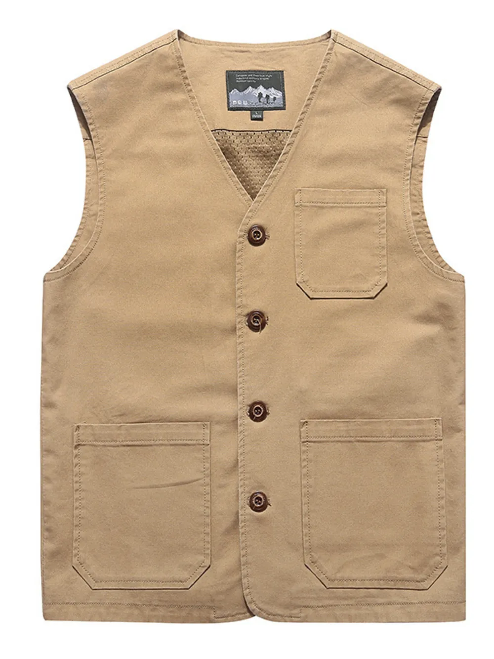 Men's Plus Size Button Up Vest, image 2