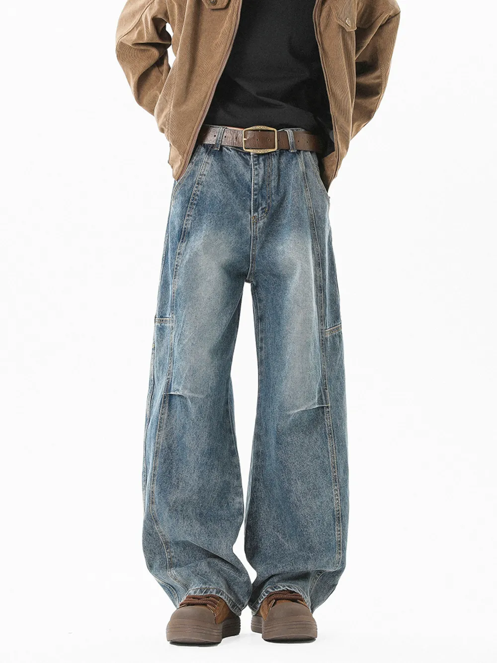 Men's Full Size Wash Wide Leg Jeans Plus Size, image 2