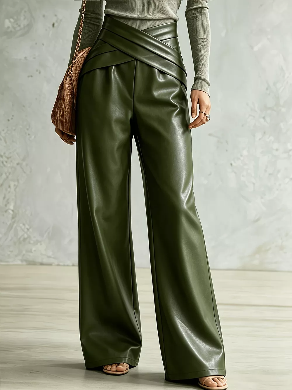 Criss-Cross Wide Leg Pants