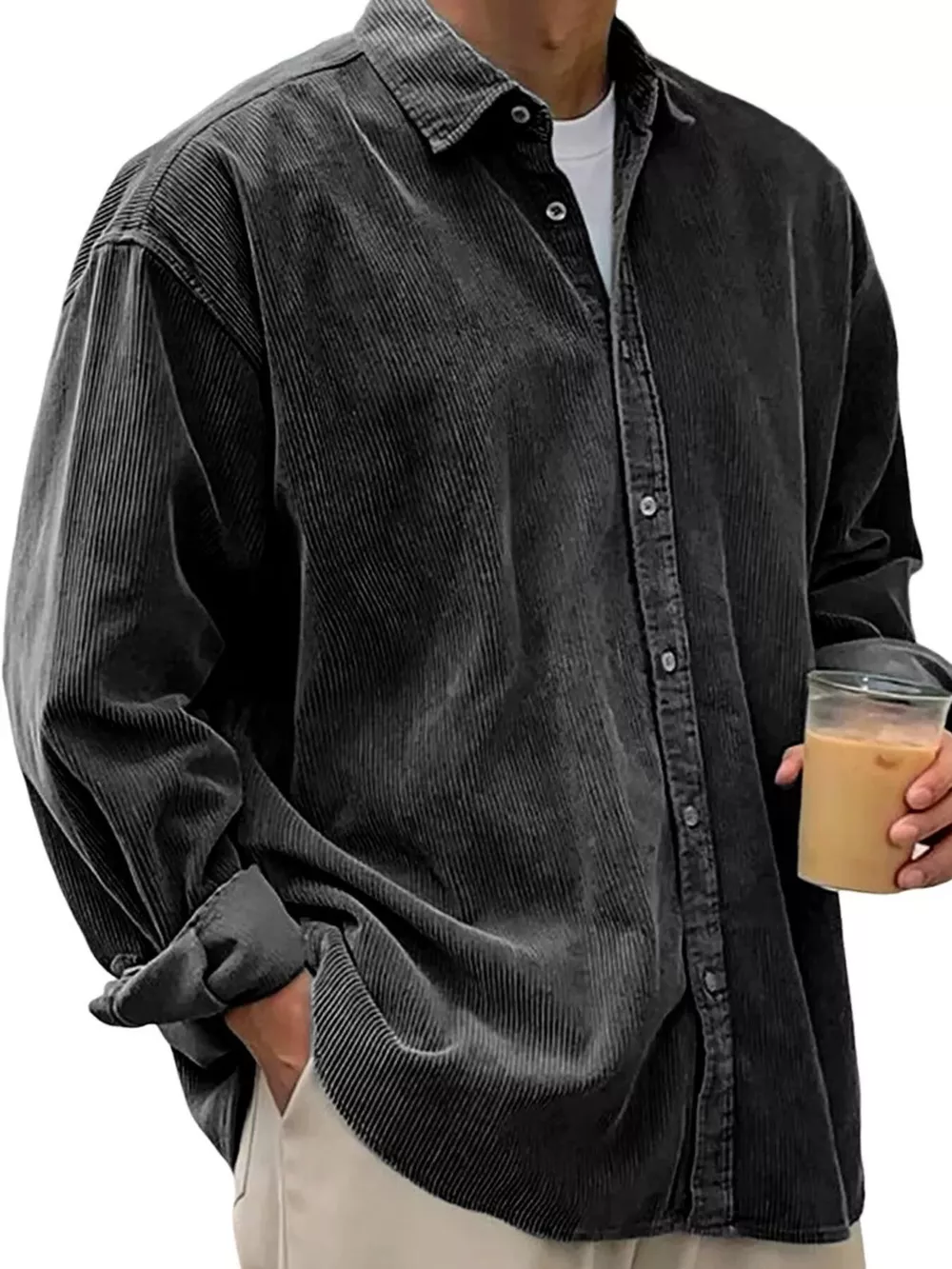 Men's Full Size Button Up Long Sleeve Shirt Plus Size, image 3