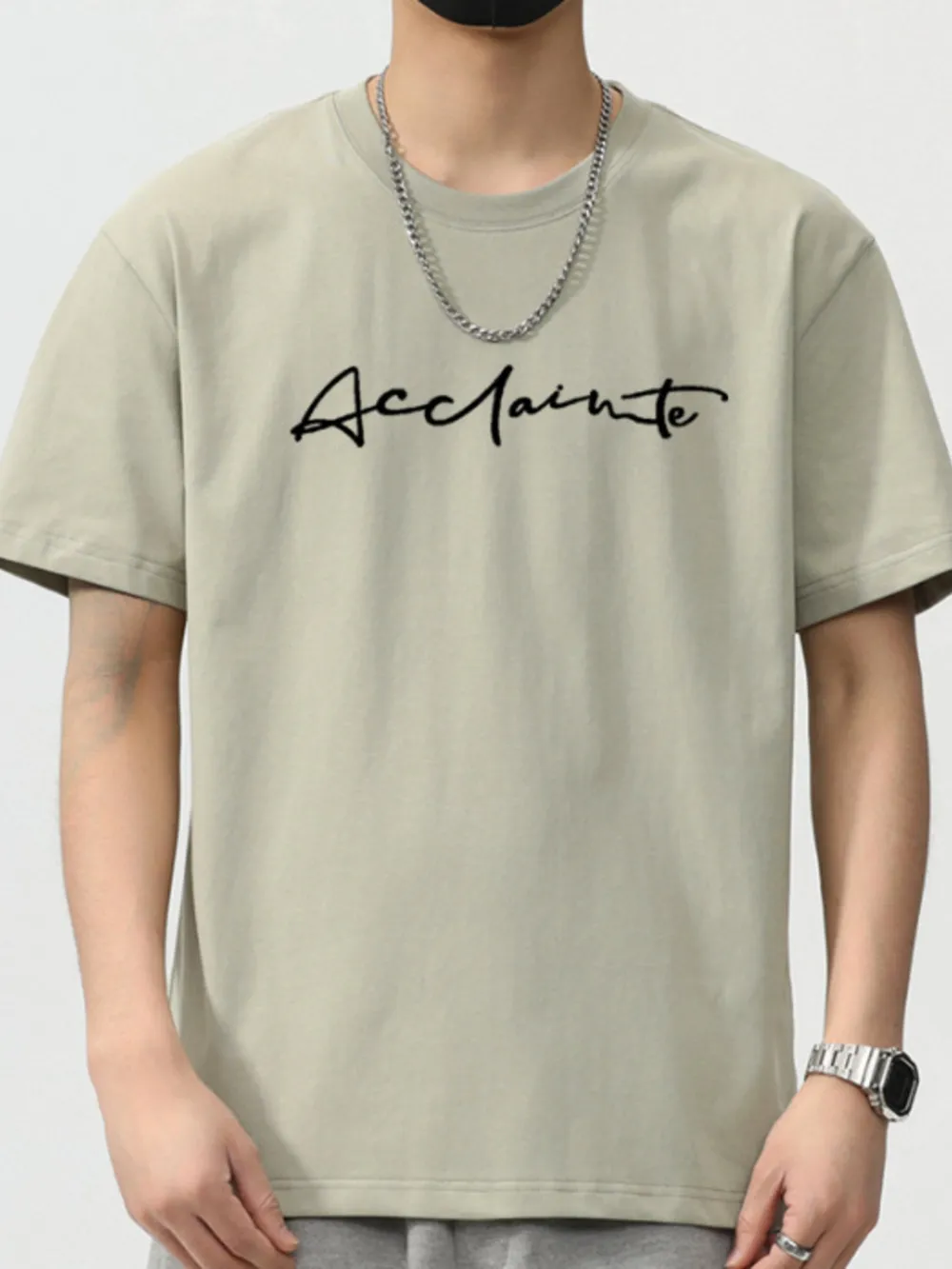 Men's Plus Size Letter Round Neck Short Sleeve T-Shirt, image 7