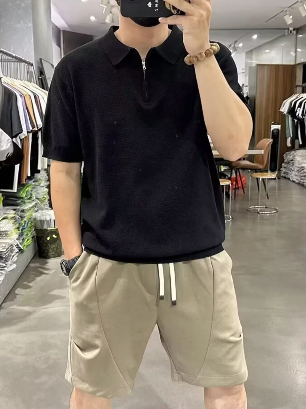 Men's Full Size Quarter Zip Short Sleeve Polo Plus Size, image 3