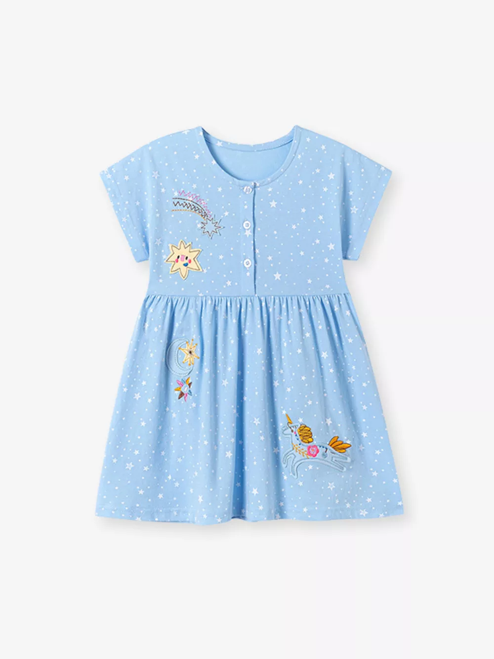 Children's Embroidered Short Sleeve Dress, image 2