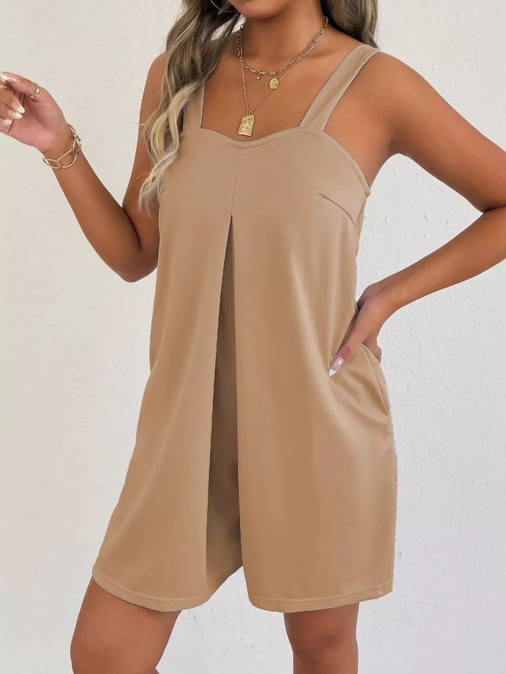 Sweetheart Neck Wide Strap Romper, image 12