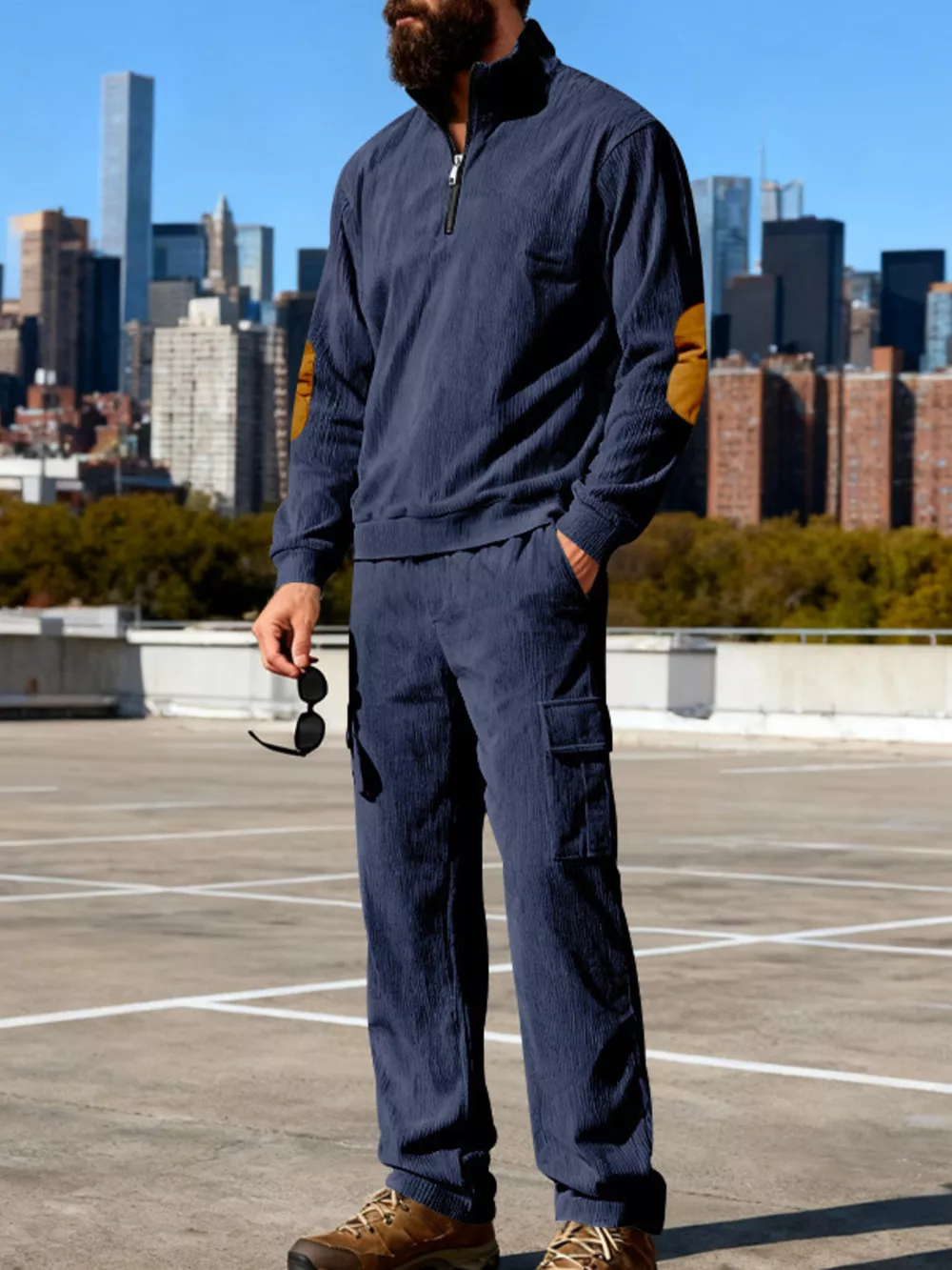 Men's Full Size Casual Long Sleeve Top & Pants Set Plus Size, image 9