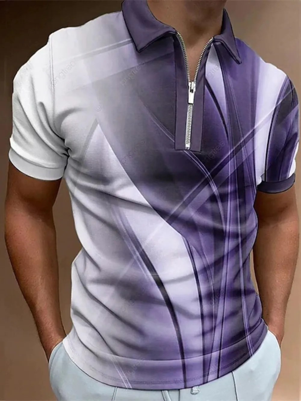 Men's Full Size Short Sleeve Button Detail Polo Plus Size, image 4