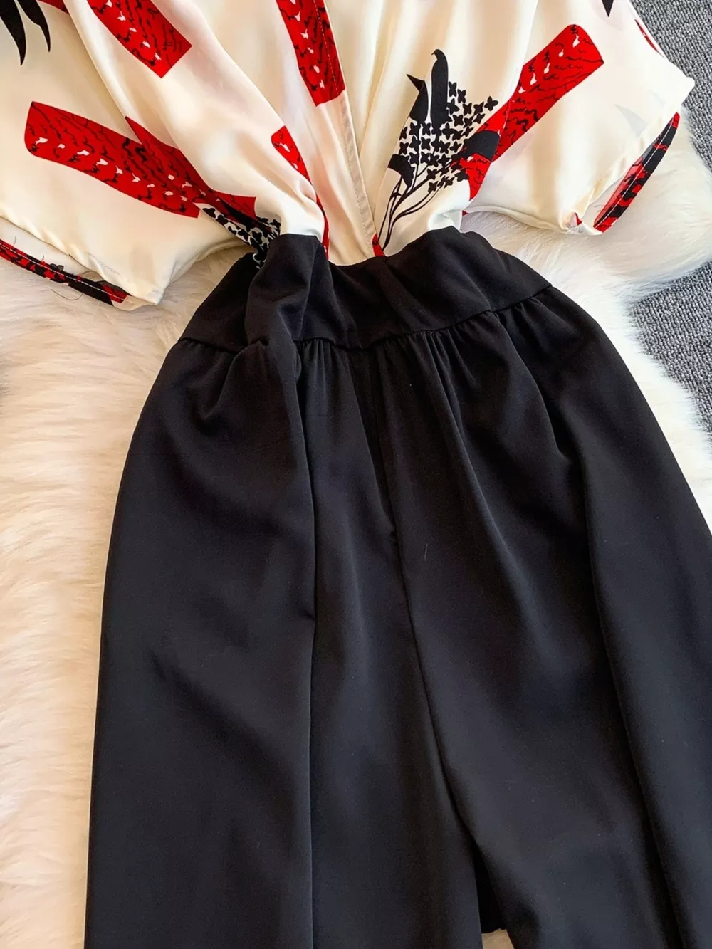 Printed Wide Leg Jumpsuit, image 6