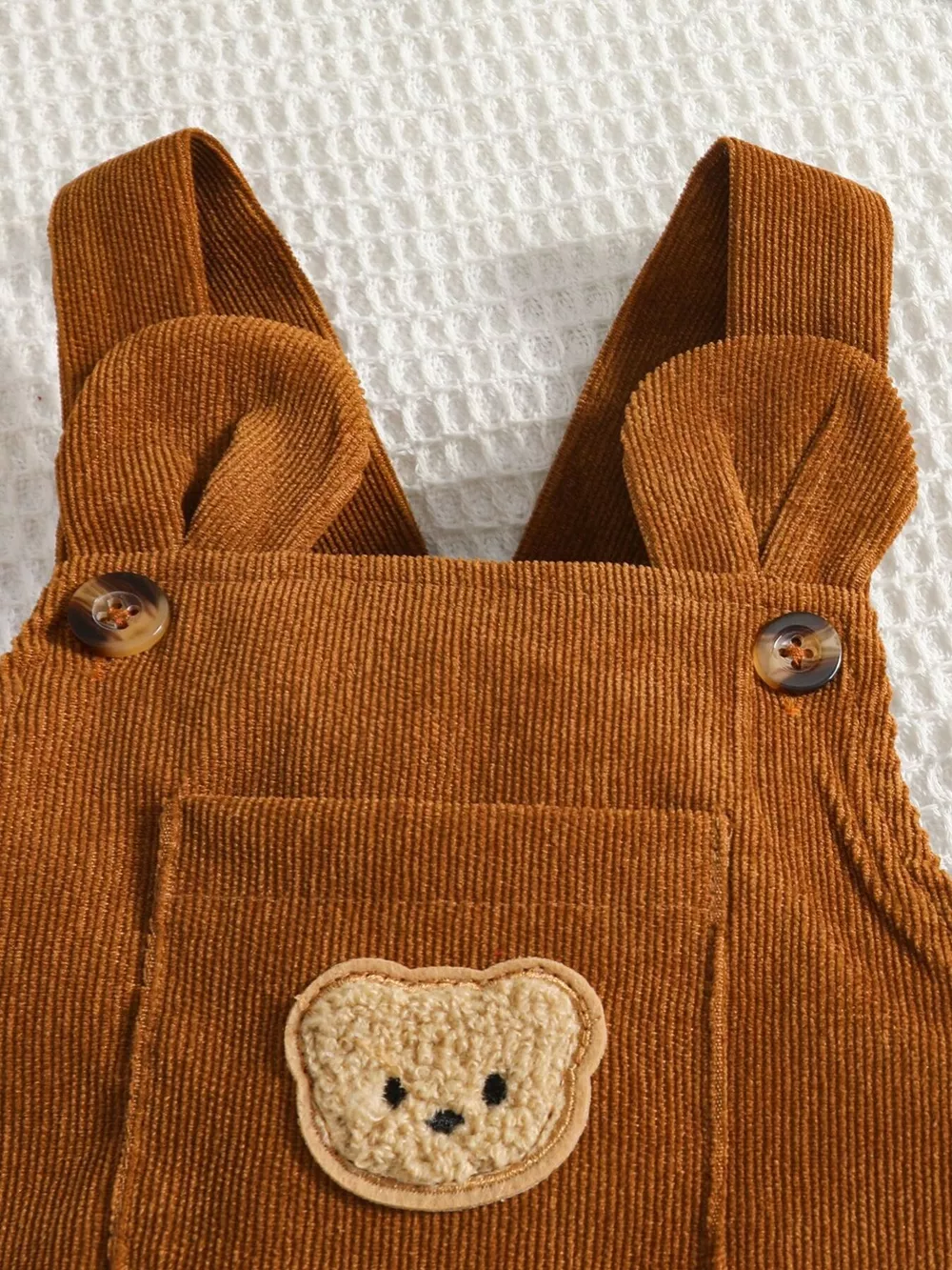 Children's Corduroy Overall and Animal Print Long Sleeve Top Set with Hat, image 4