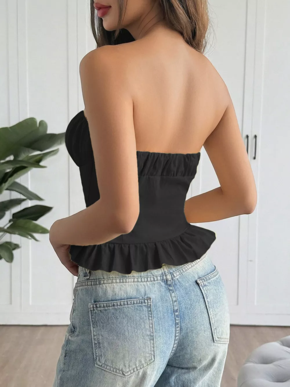 Ruffled Hem Tube Top, image 5