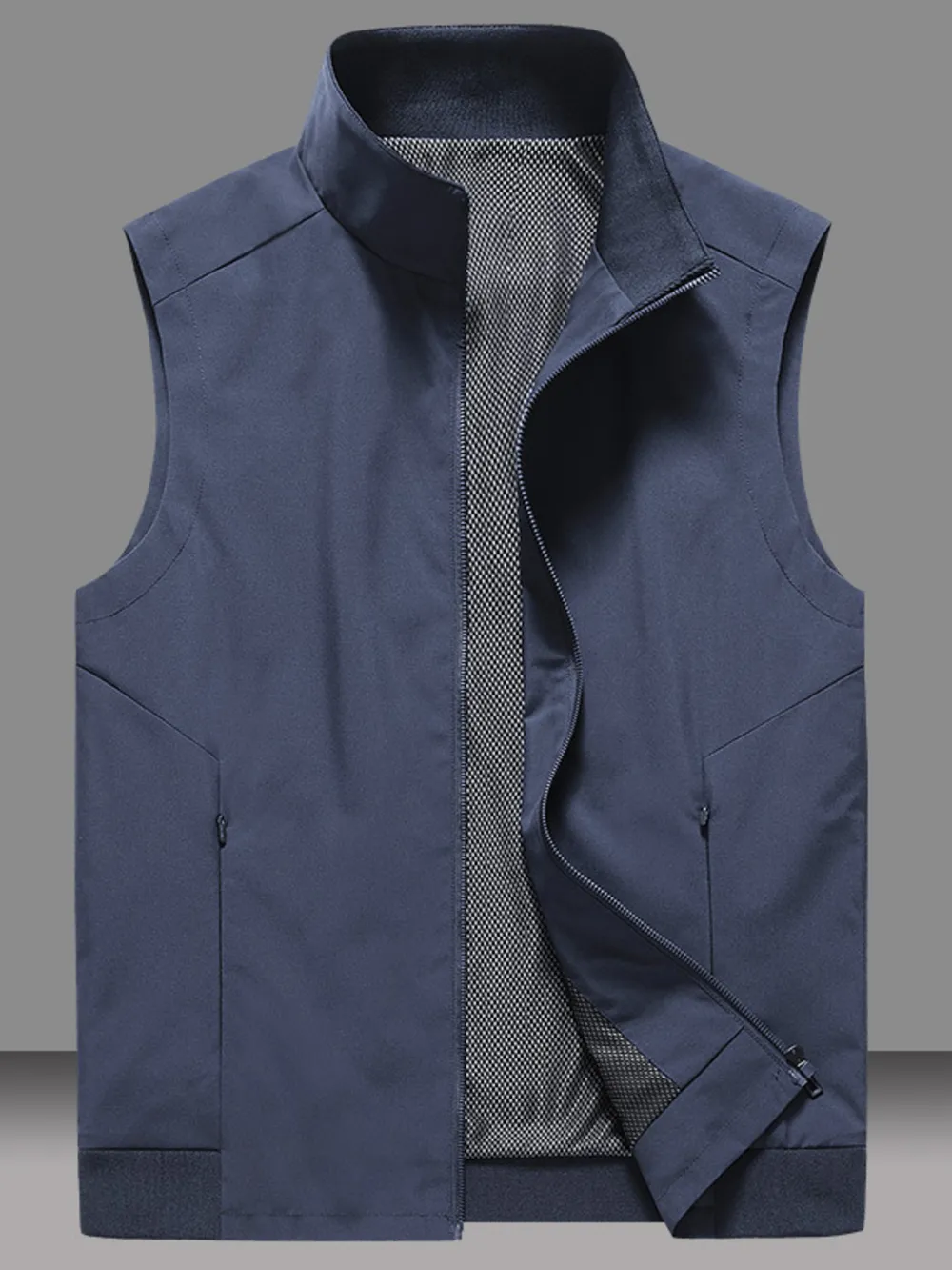Men's Plus Size Zip Up Vest Coat