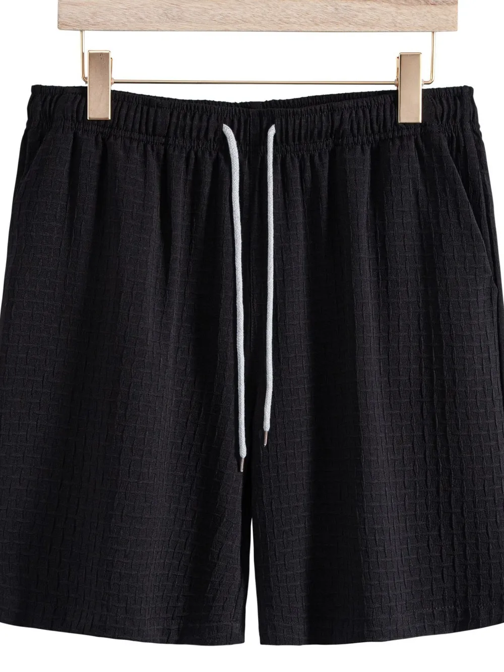 Men's Classic Textured Shorts with Elastic Waist, image 2