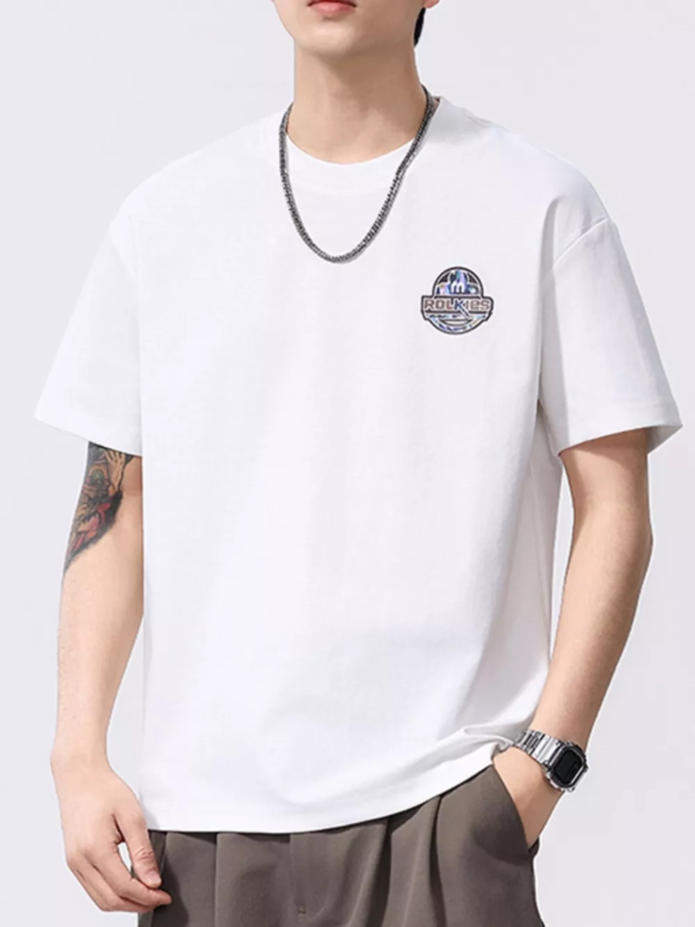 Men's Plus Size Crew Neck Short Sleeve T-Shirt, image 2