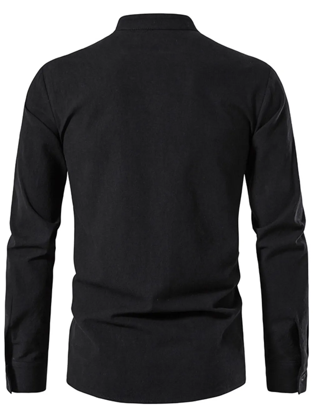 Men's Lace Up Long Sleeve Blouse, image 3