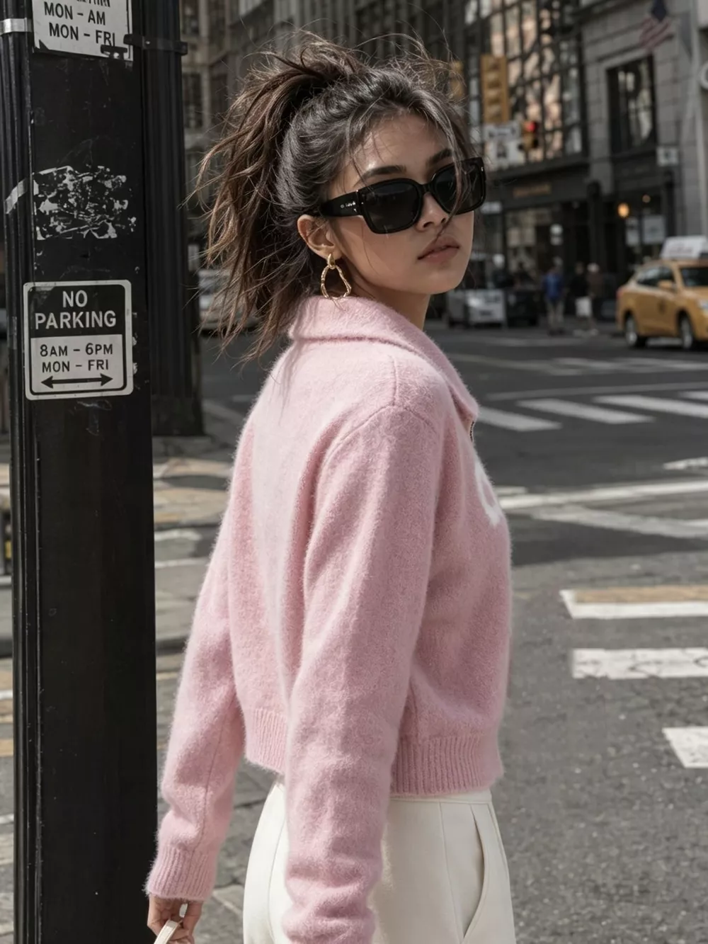 Fuzzy Letter Zip-Up Cardigan, image 25