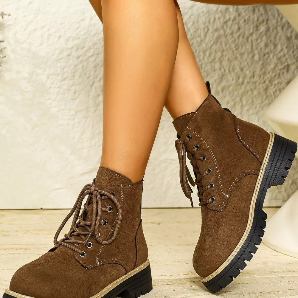 Round Toe Lace Up Boots, image 13
