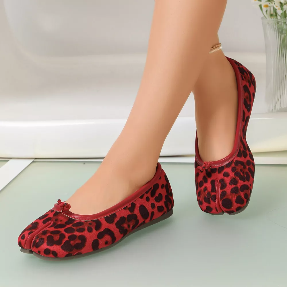 Split-Toe Leopard Print Slip-Ons, image 8