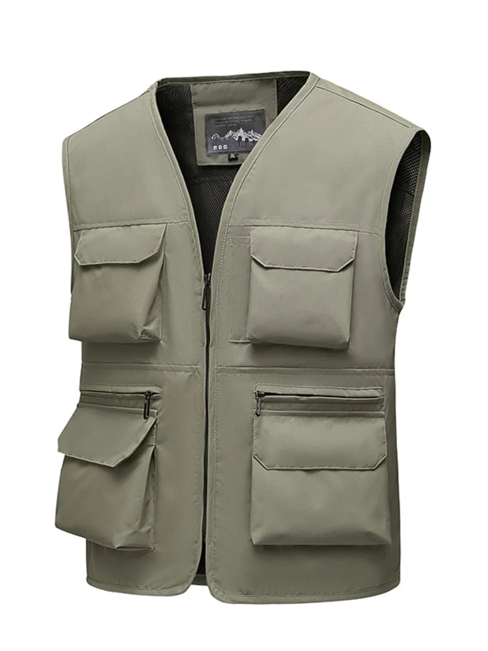 Men's Full Size Multi-Pocket Zip Up Vest Plus Size, image 7