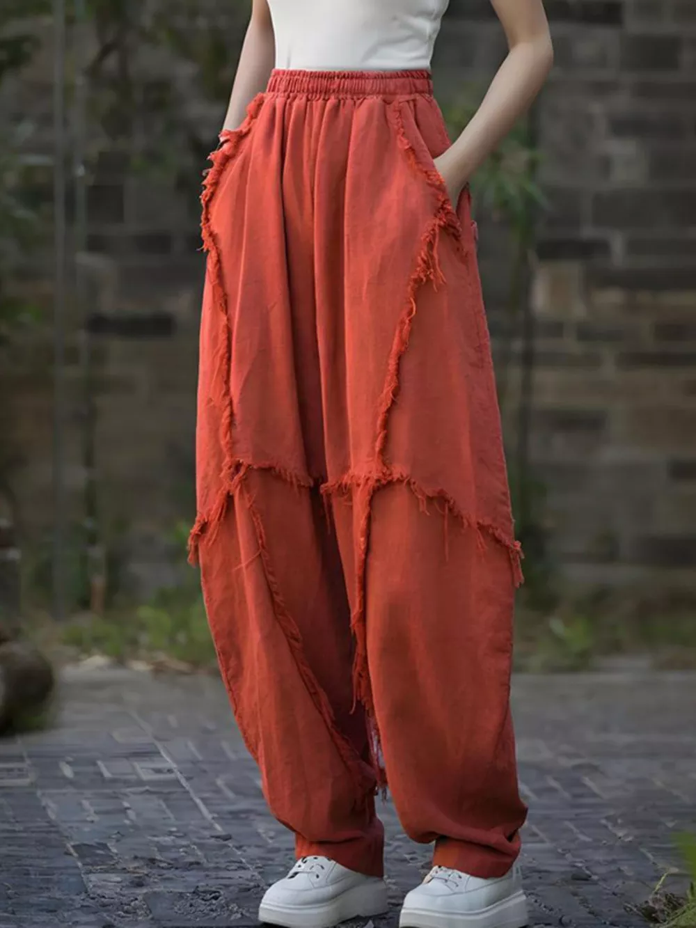 Frayed Edge Harem Pants, image 2