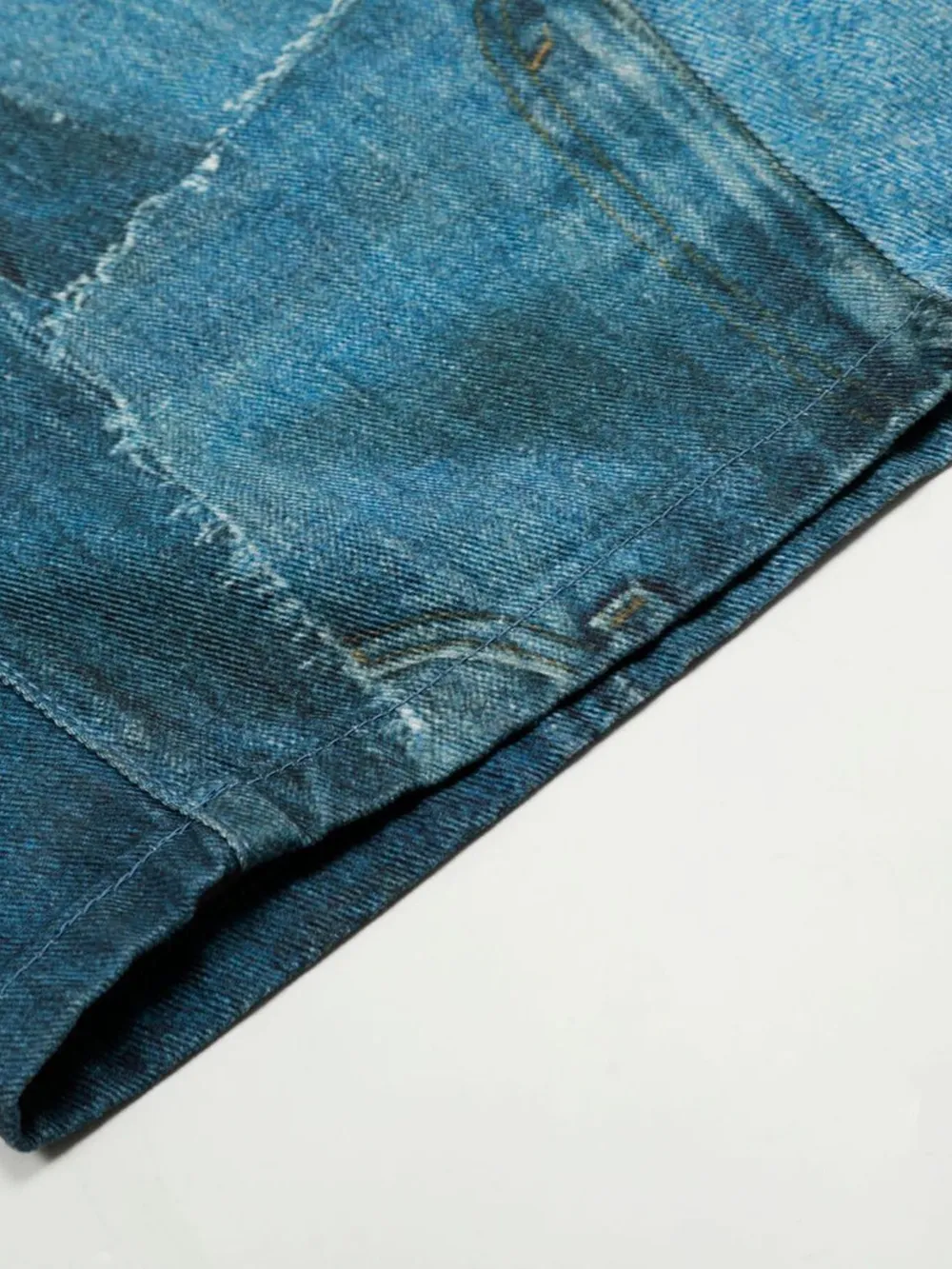 Men's Washed Patchwork Wide Leg Curved Jeans, image 13