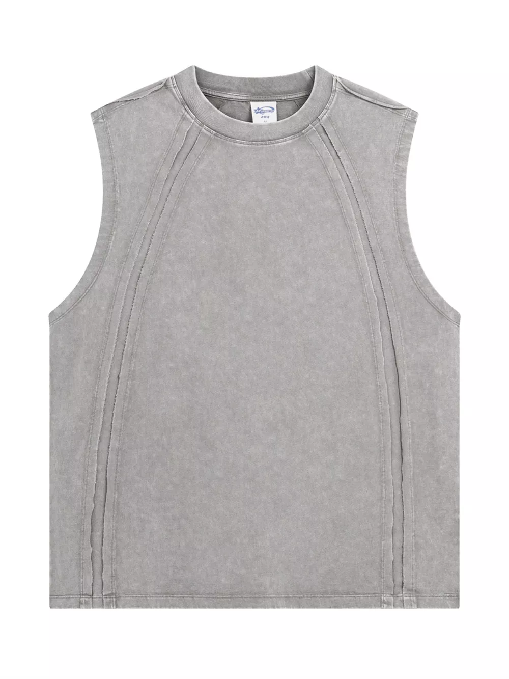 Men's Vintage Washed Round Neck Tank Top, image 2