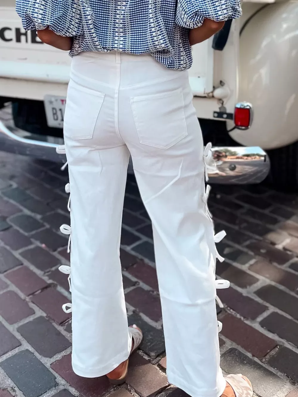 Bow-Accented Wide-Leg Pants, image 3