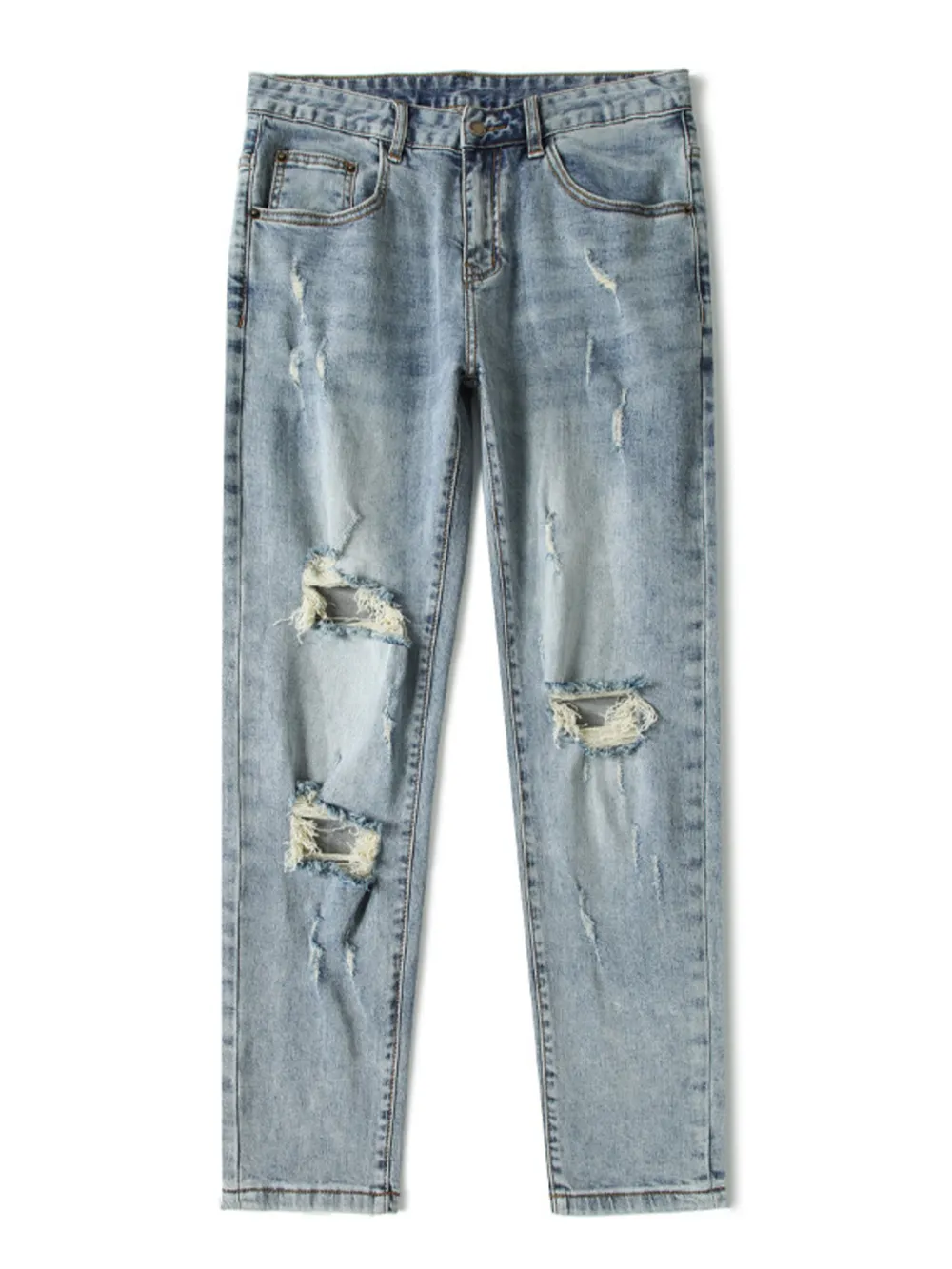 Men's Plus Size Distressed Slim Fit Jeans, image 7