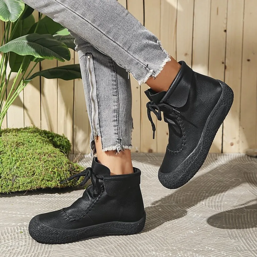 Lace-Up Platform Ankle Boots, image 3