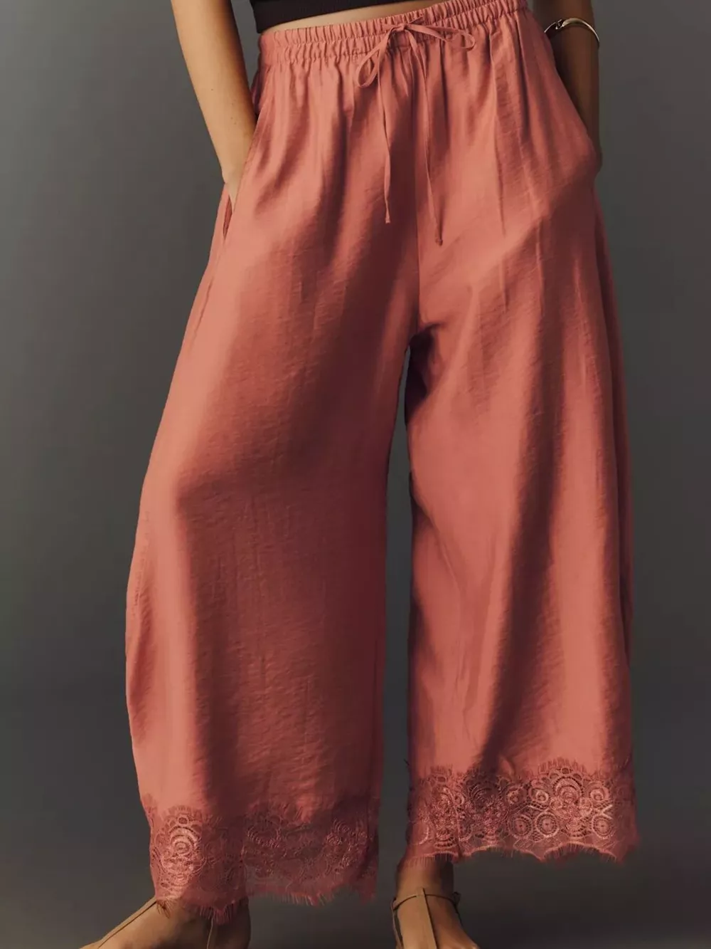 Drawstring Wide Leg Pants, image 7