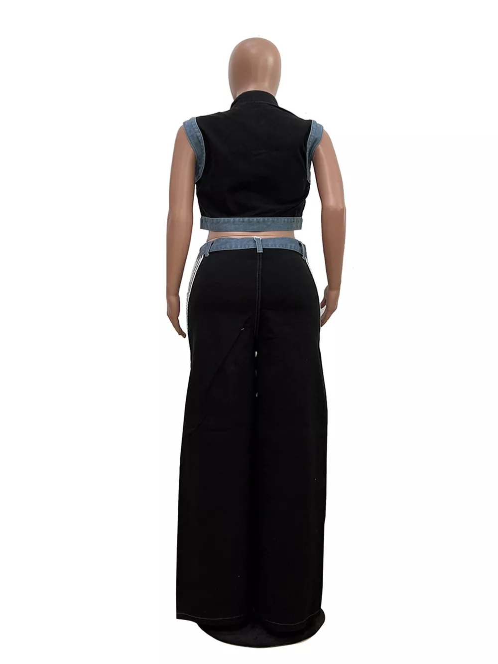 Zip Front Crop Top and Striped Pants Set, image 20