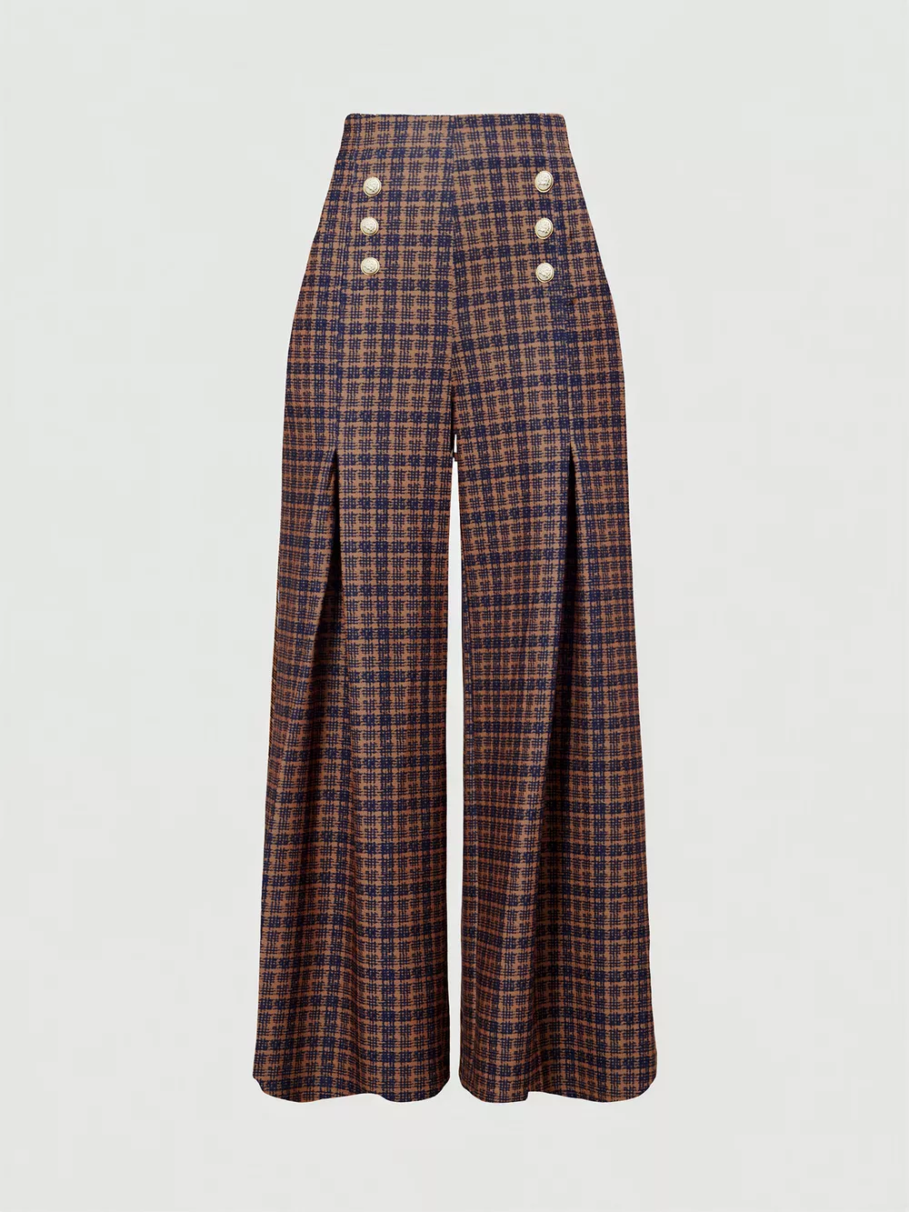 Plaid Wide-Leg Pants, image 2