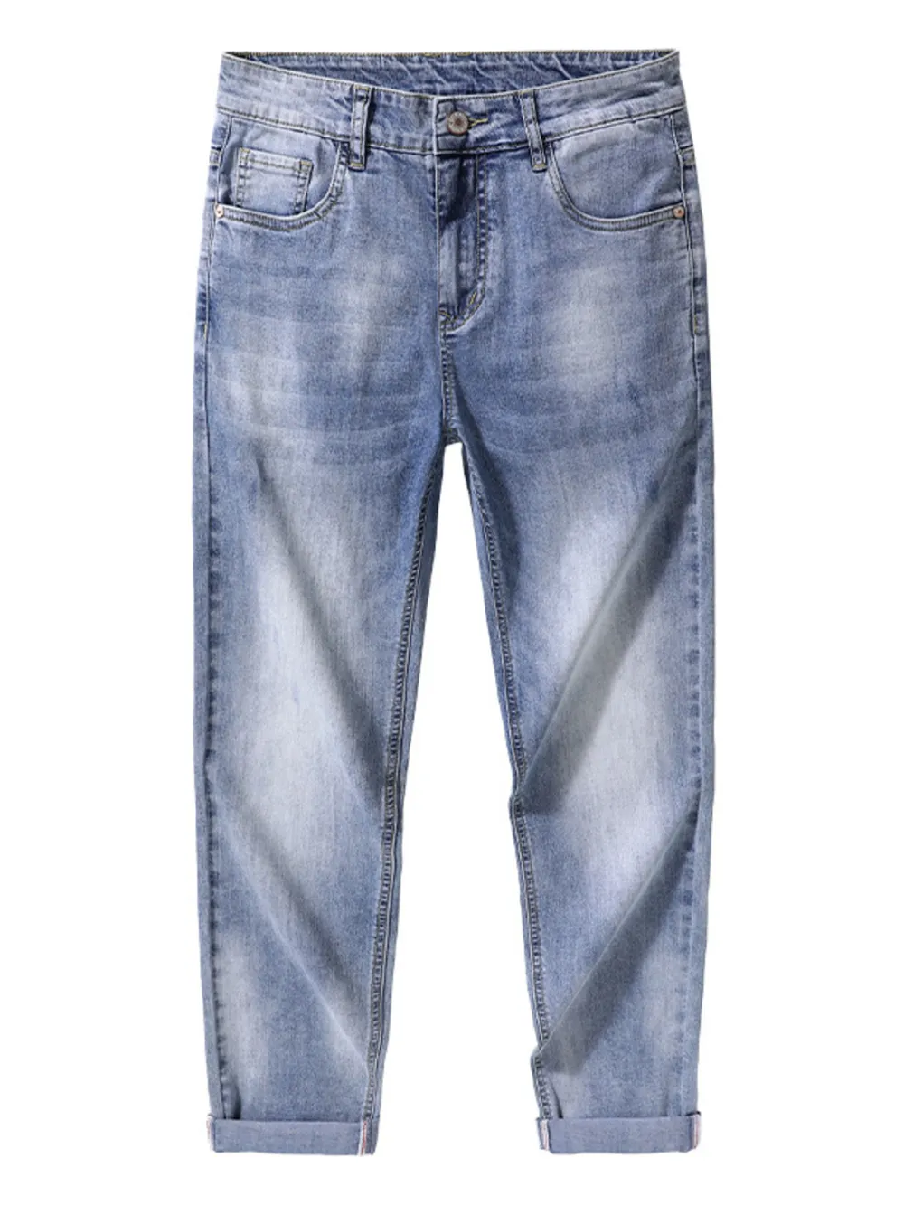 Men's Washed Slim Fit Jeans, image 7