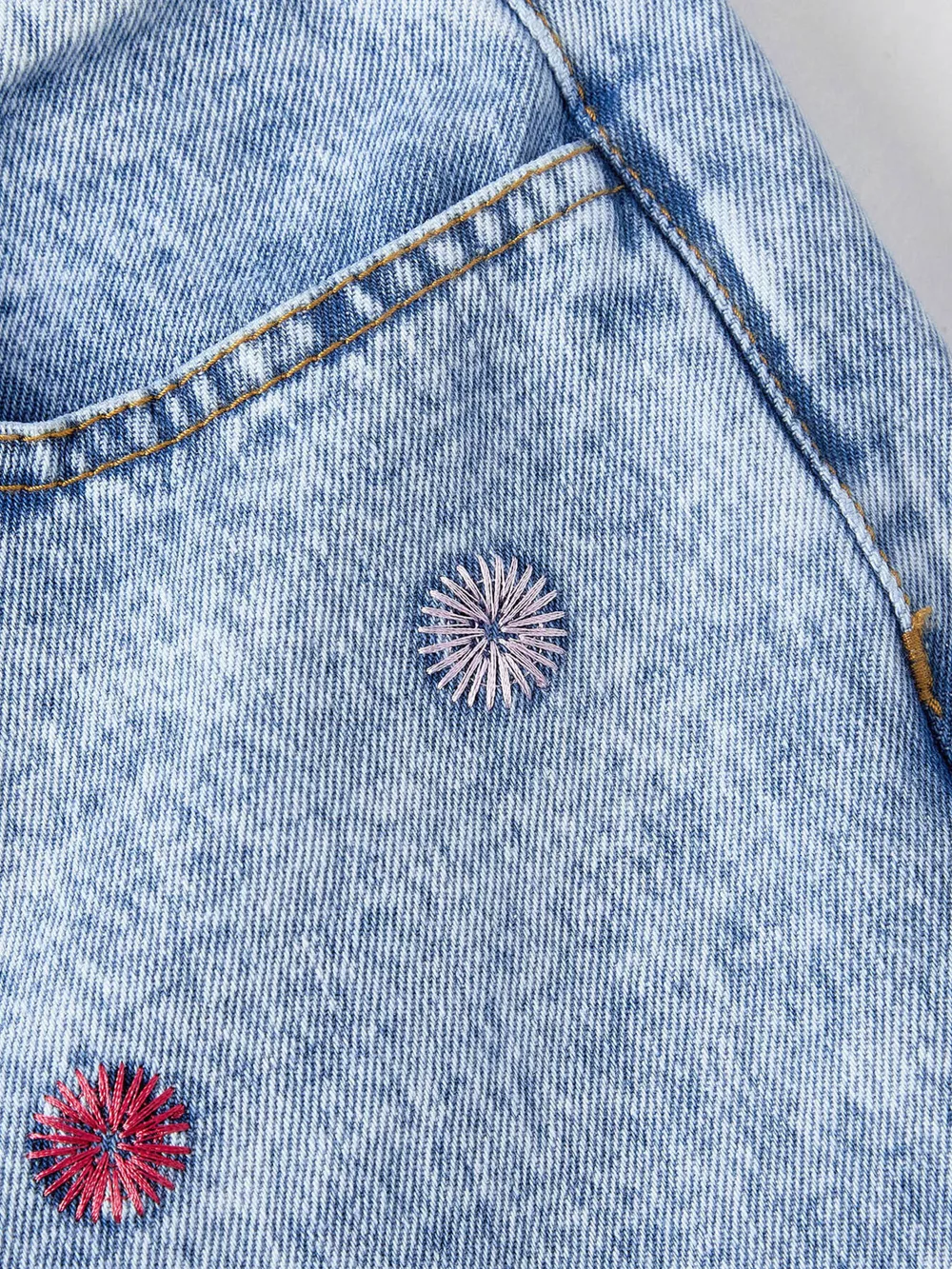 Embroidered High-Waisted Wide-Leg Jeans, image 3