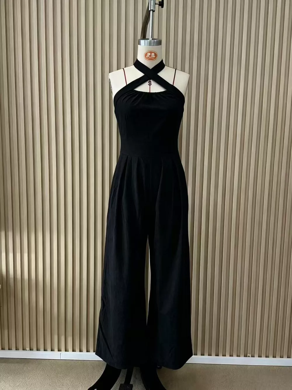 Full Size Halter Neck Wide-Leg Jumpsuit Plus Size, image 16
