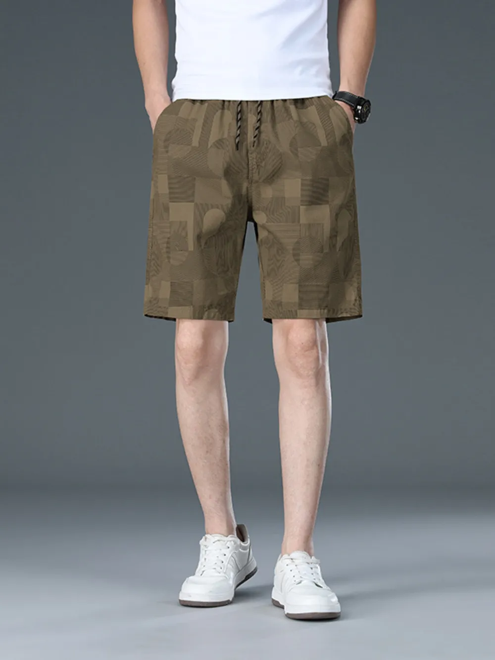 Men's Plus Size Drawstring Casual Shorts, image 3