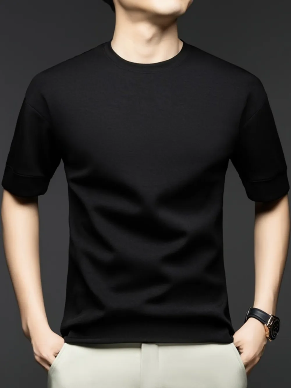 Men's Plus Size Round Neck Half Sleeve T-Shirt